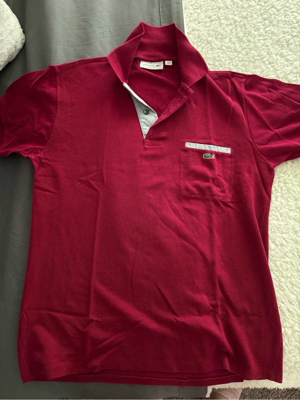 Lacoste Men's Burgundy Polo 100% cotton